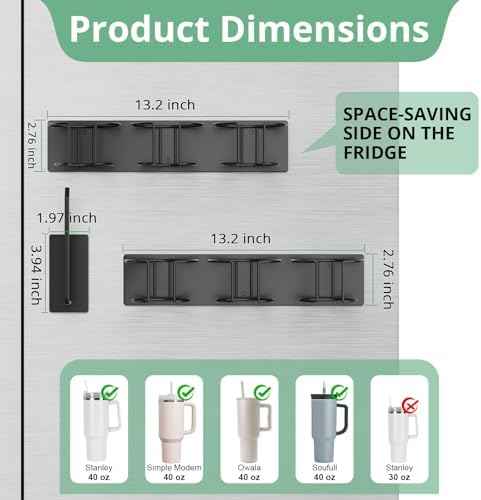 Arctiiro Magnetic Stanley Cup Holder for Refrigerator, Water Bottle