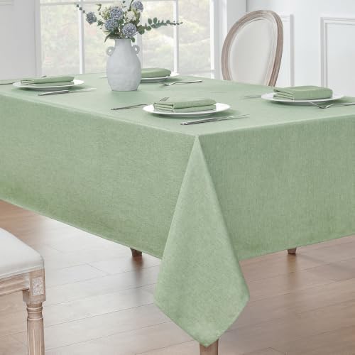 Veblandy Rectangle Tablecloth Linen Textured Waterproof & Stain