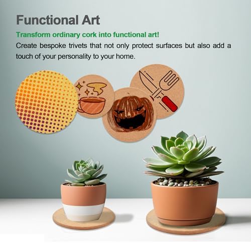 Cork Trivet, 4 Pack High Density Thick Cork Coasters Set for Hot