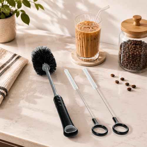 AONEZ 6 Pcs Bottle Brush Set, Straw Brush with Plastic Hanging Loop