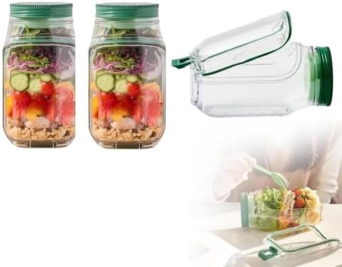 2026 New Salad Jar with Side Opening Leakproof Mason Jar Salad