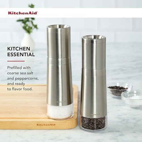 KitchenAid Stainless Steel Filled Salt Grinder, 8 Inch