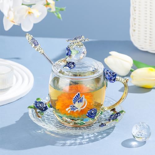 Christmas Gift Coffee Mug Tea Cup with Lid Saucer Birthday Gift for
