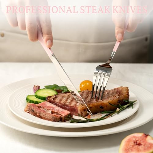 Astercook Silverware Set with Steak Knives 24-Piece Flatware Set for 4