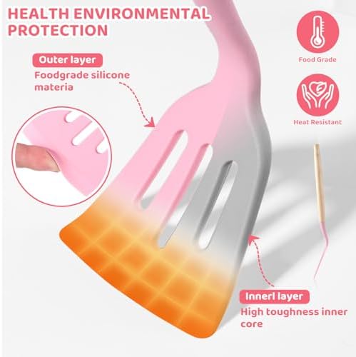 Kitchen Utensils and Knife Set, 37 Piece, Pink