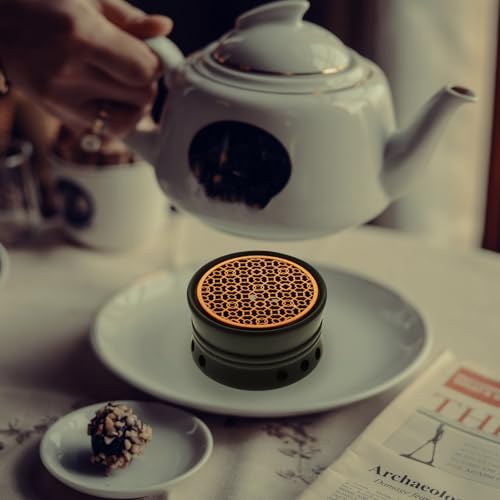 Japanese Ceramic Teapot Warmer with Copper Candleholder Base Tea