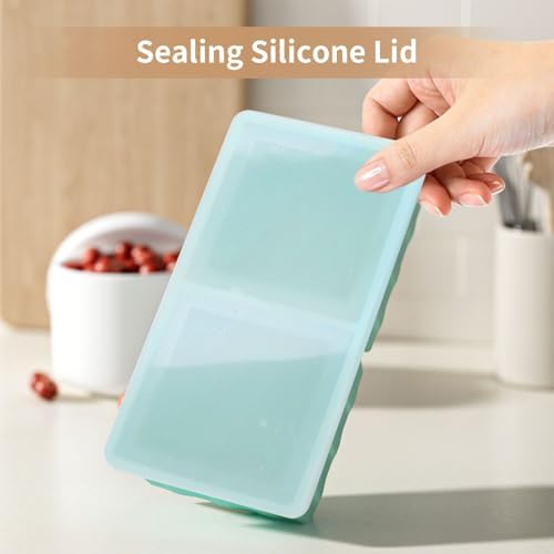 Silicone 2-Cup Freezer Tray with Lid, 2Pack