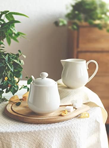 Sweese 12 Ounce Porcelain Sugar and Creamer Set, Coffee Serving Set