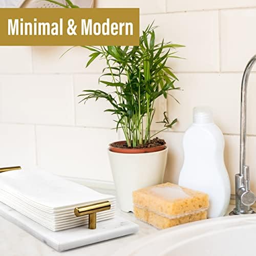 Guest Towel Holder Tray for Bathroom - White Marble-Tray - Napkin