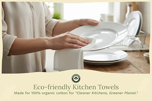 Organic Cotton Flour Sack Kitchen Towels - 10 Pack, Off-White Organic