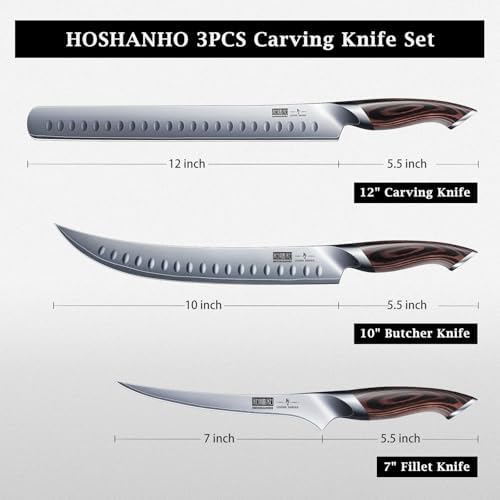 HOSHANHO 3PCS Japanese Carving Knife Set