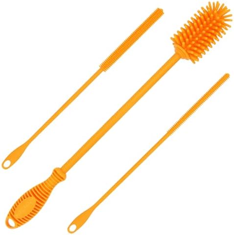 Kitchiny Silicone Bottle Brush 12.5 inch with 2 Straw Cleaners