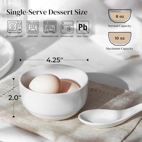 DOWAN 10 OZ Small Bowls, Ice Cream Bowls - 4.25" Ceramic Dessert Bowl