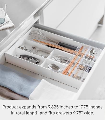 YAMAZAKI Home Tower Cutlery Drawer Organizer - Kitchen Silverware