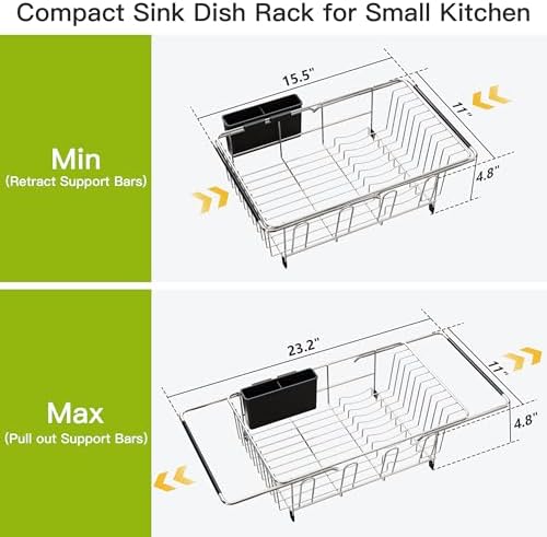 JASIWAY Dish Drying Rack with Cup and Utensil Holder