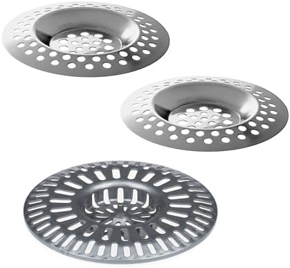 Shower Drain Hair Catchers - Stainless Steel & Plastic Sink Strainers