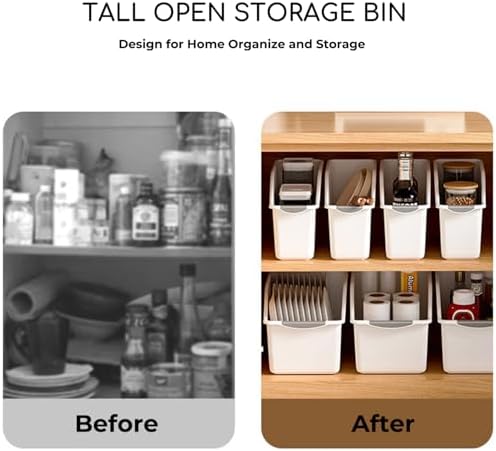 2Pack Tall Under Sink Organizer with Wheels, Plastic Organizer Bins