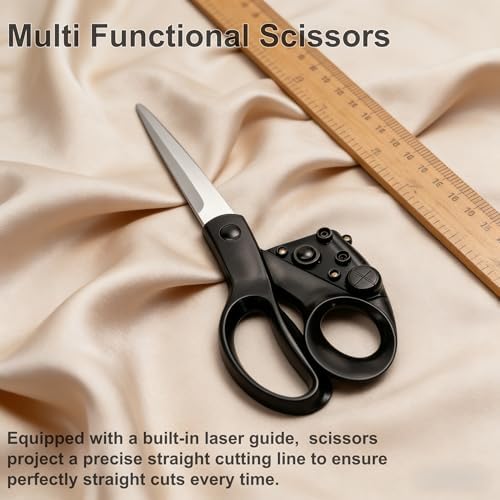 Laser Guided Scissors for Fabric & Paper – Heavy Duty Laser Guide