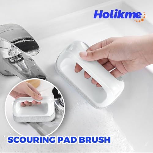 Holikme 6 Pack Dish Brush Set with Handle, Green