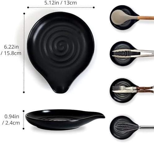 Spoon Rest for Stove Top, Ceramic Spoon Holder for Kitchen Counter