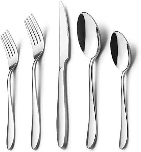 HaWare 40-Piece Silverware Set, Stainless Steel Flatware Service for 8