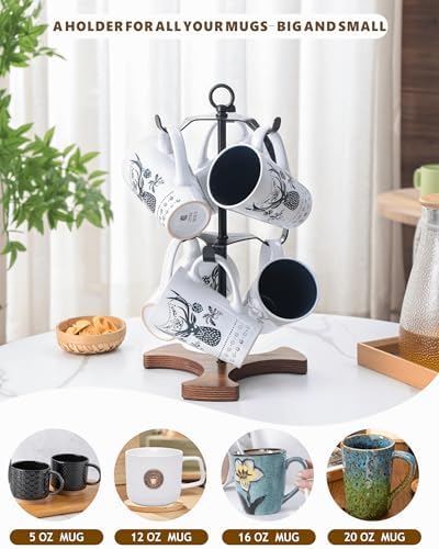 Mug Holder Tree for Countertop | 2-Tier Coffee Cup Stand & Rack Holds