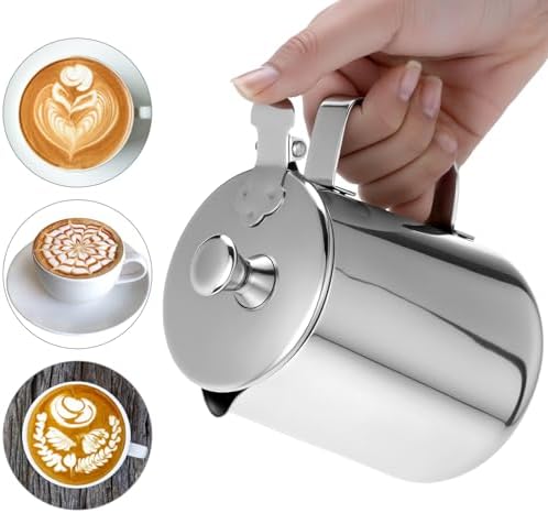 QWORK 600 mL 304 Stainless Steel Coffee Cup, Milk Frothing Pitcher