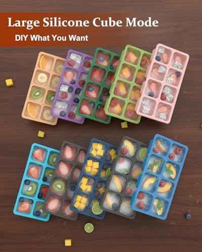 Large Silicone Ice Cube Trays with Lids, ZDPMK 3 Pack Large Ice Cube