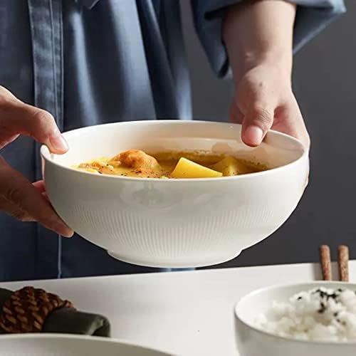 Pasta Bowl Rice Bowl Household Ceramic Salad Bowl White Small Noodle
