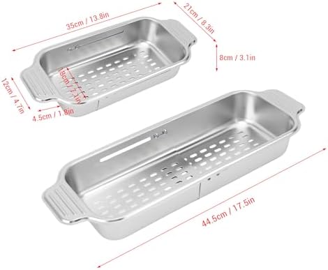 Over the Sink Colander, Extendable 304 Stainless Steel Vegetable
