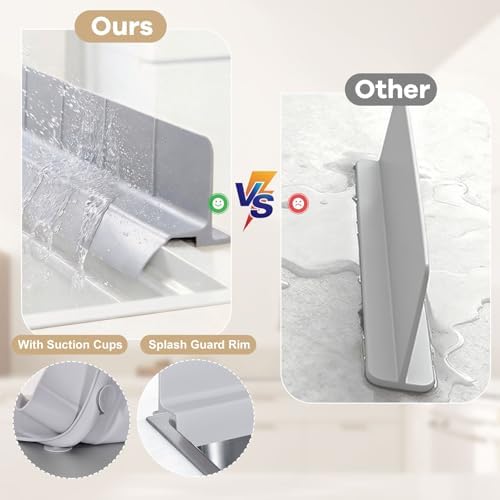 Silicone Sink Splash Guard 18" 23" 30" for Bathroom & Kitchen Sink