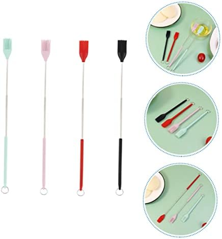 Silicone Pastry Brush Set Long Handle with Retractable 4 Piece