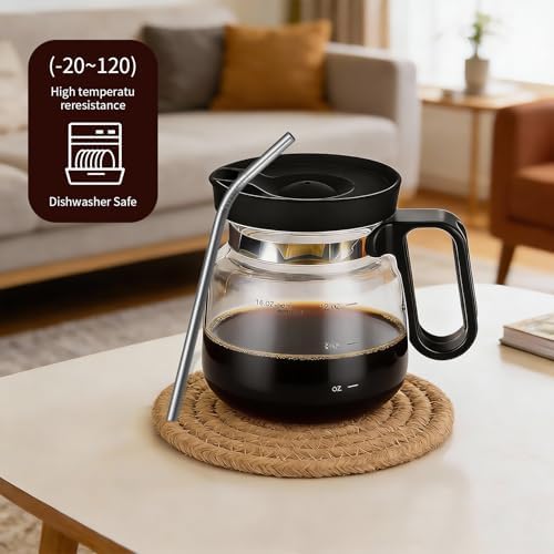 16 Oz Glass Coffee Pot Mug, Mini Coffee Pot Cup, Novelty Heatproof