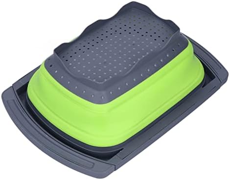LiebeWH Over Sink Oval Colander, Plastic Silicone Fruit Wash Basket