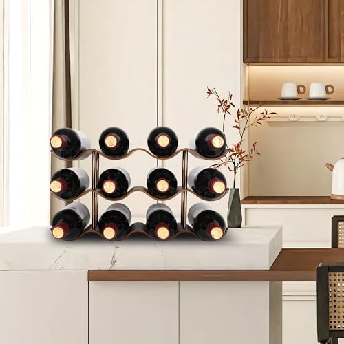 Countertop Wine Rack - 12 Bottle Freestanding Wine Bottle Holder Stand