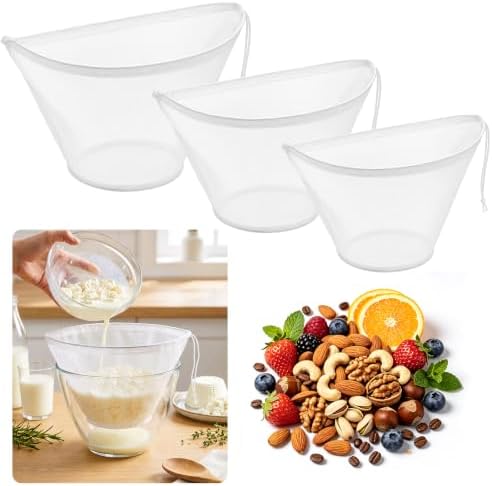 Reusable Nylon Cheese Cloth Bags for Straining Nut Milk & Greek Yogurt