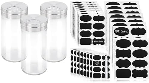 Segarty Spice Jars with Label Set, 3 Pack 4oz Glass Spice Jars with