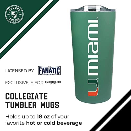 Miami Hurricanes NCAA 18oz Stainless Steel Insulated Tumbler BPA-Free