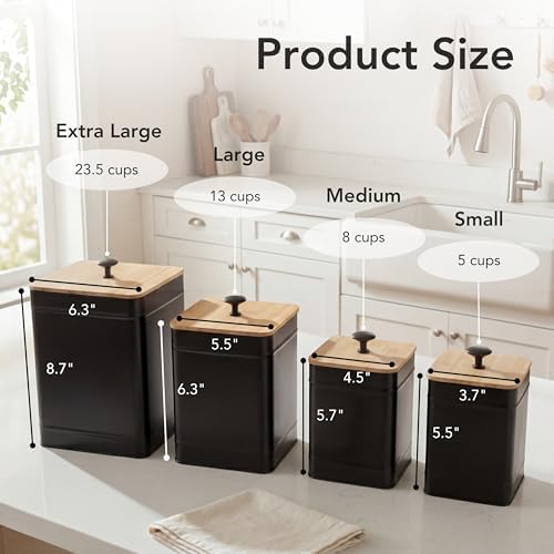 PERFNIQUE Kitchen Canisters, Airtight Canister Sets for Kitchen