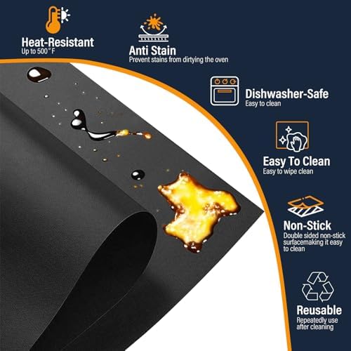 PTFE Oven Liner Roll, Cut-to-Fit Stove & Grill Mat, 75 x 17 in