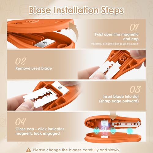 Bread Lame Sourdough Scoring Tool, 5 Razor Blades, Orange