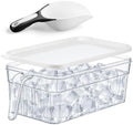 1 Set Ice Bin for Freezer with Lid Scoop, Black Handle