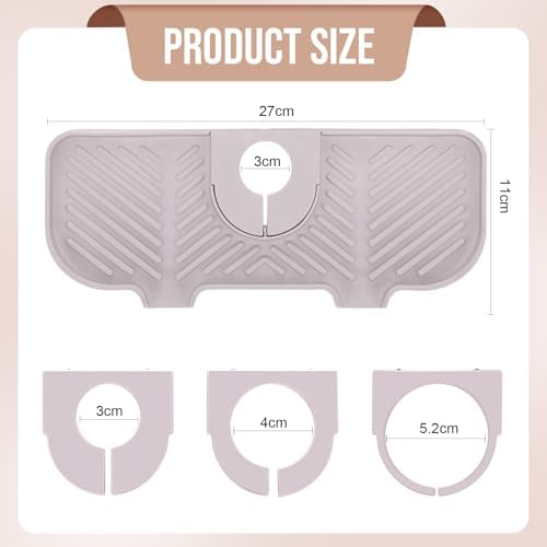Teenyyou 2 Pcs Silicone Faucet Splash Guard 10.6 ” x 4.3” Kitchen Sink