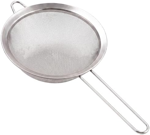 HiramWare Fine Mesh Strainer, Large Stainless Steel Colander with
