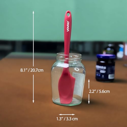 Mini Silicone Spatula, 8" Curved Small Spatula with Shallow Bowl