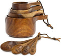 Wooden Measuring Cups and Spoons Set - Wood Measuring Cups, Wooden