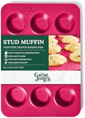 Great Jones Nonstick 12-Cup Muffin Pan (Raspberry) | Non Toxic