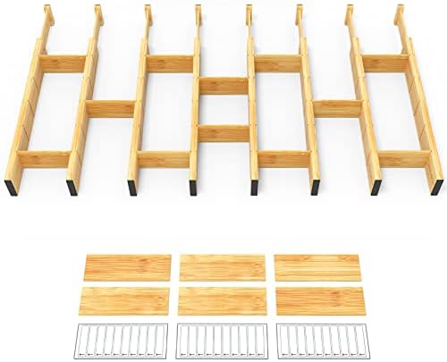 SpaceAid Bamboo Drawer Dividers with Inserts and Labels, Kitchen