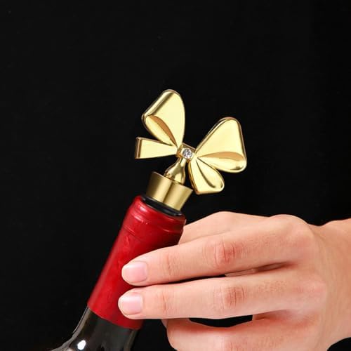 Wine Stopper Set,Bowknot Wine Bottle Stopper,4 Pack Decorative