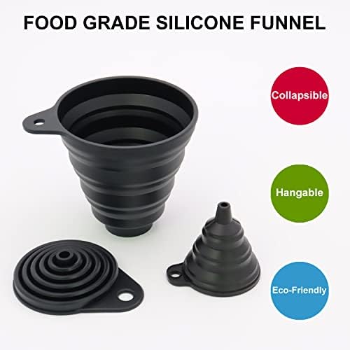 3 Sizes of Kitchen Funnel Set, Food Grade Funnels for Filling Bottles